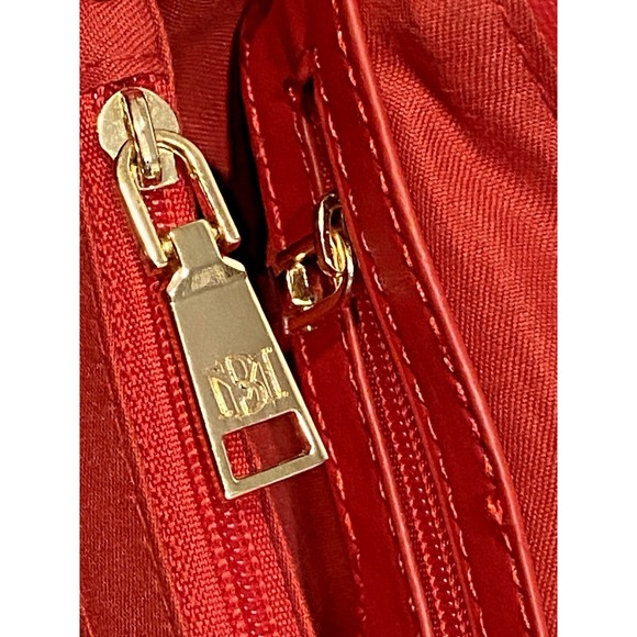 Badgley Mischka Red Quilted Vegan Leather Purse Gold Studded Crossbody Bag 10x6 - Picture 12 of 13